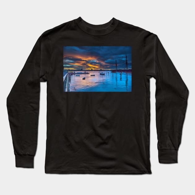 Portsmouth Sunset Long Sleeve T-Shirt by richard49